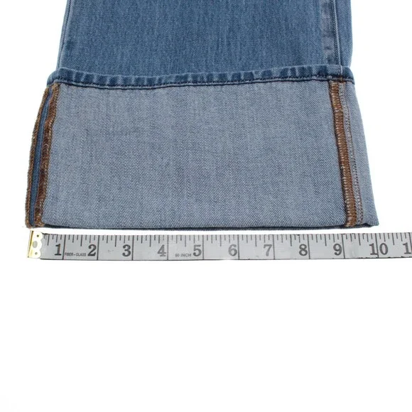 L'agence NWT Denim Jeans Sz 25 US Miley Ultra High Rise Wide Leg in Blue Cotton - Picture 10 of 13